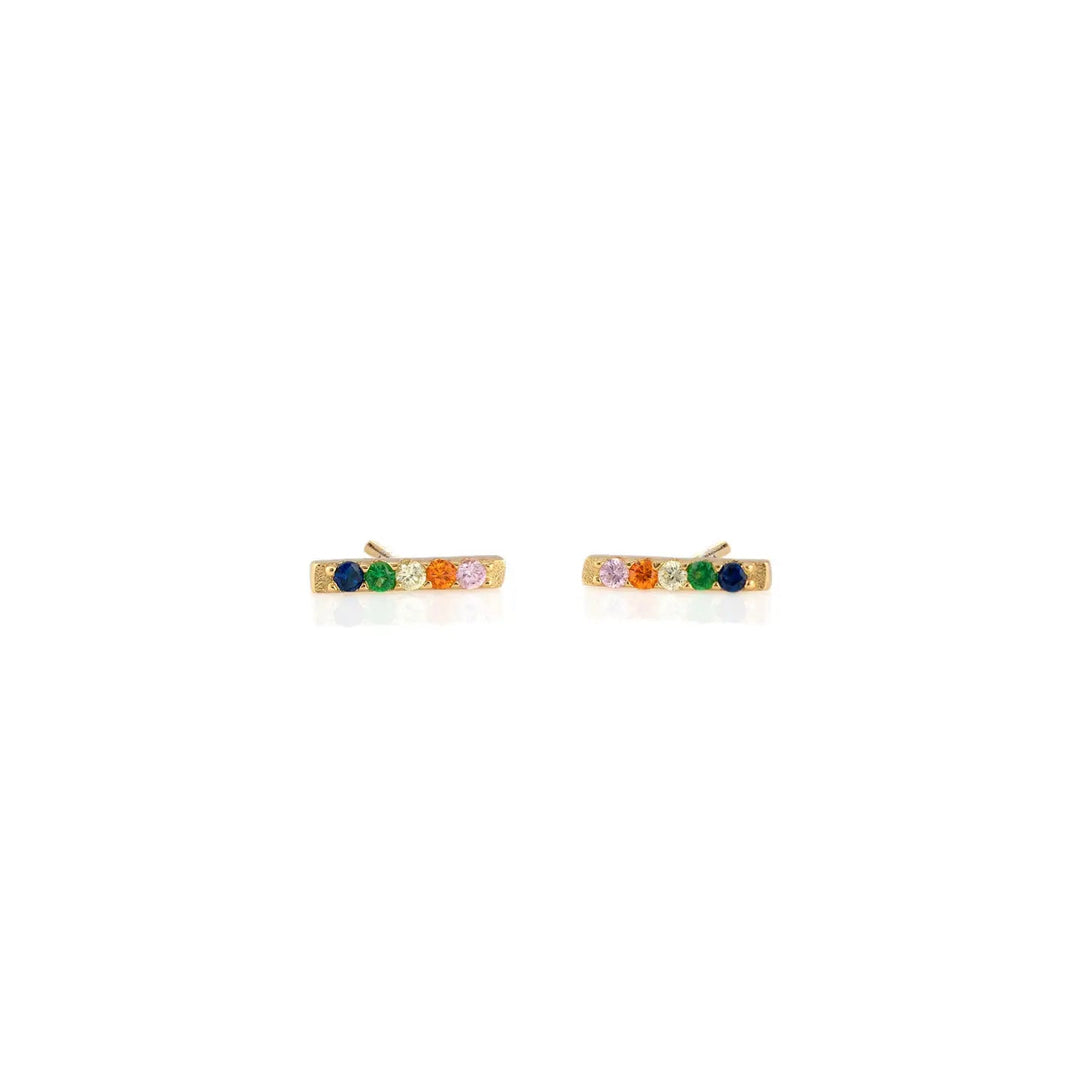 Kris Nations Rainbow Bar Dash Crystal Stud EarringsEarring