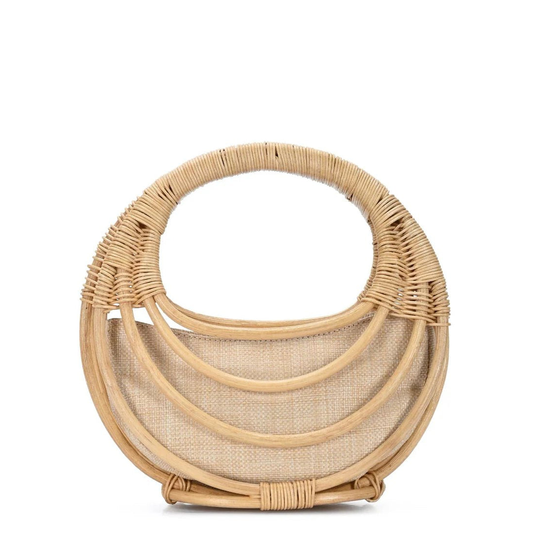 Saige Rattan Top Handle Circle BagHand Bag