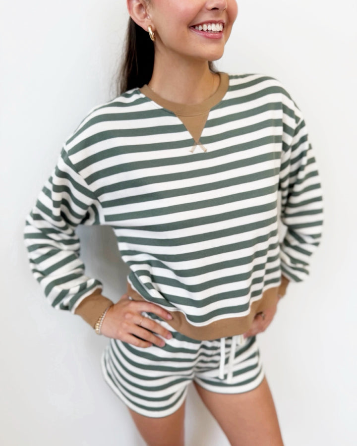 Z Supply Low Key Stripe Sweatshirt