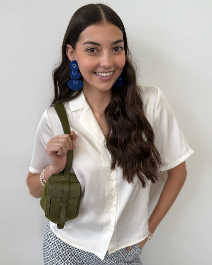 Liverpool Short Sleeve Camp Collar Blouse