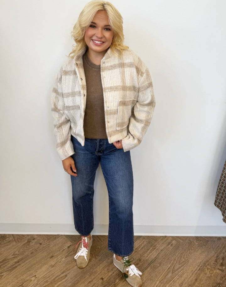 Milo Cropped Plaid Jacket