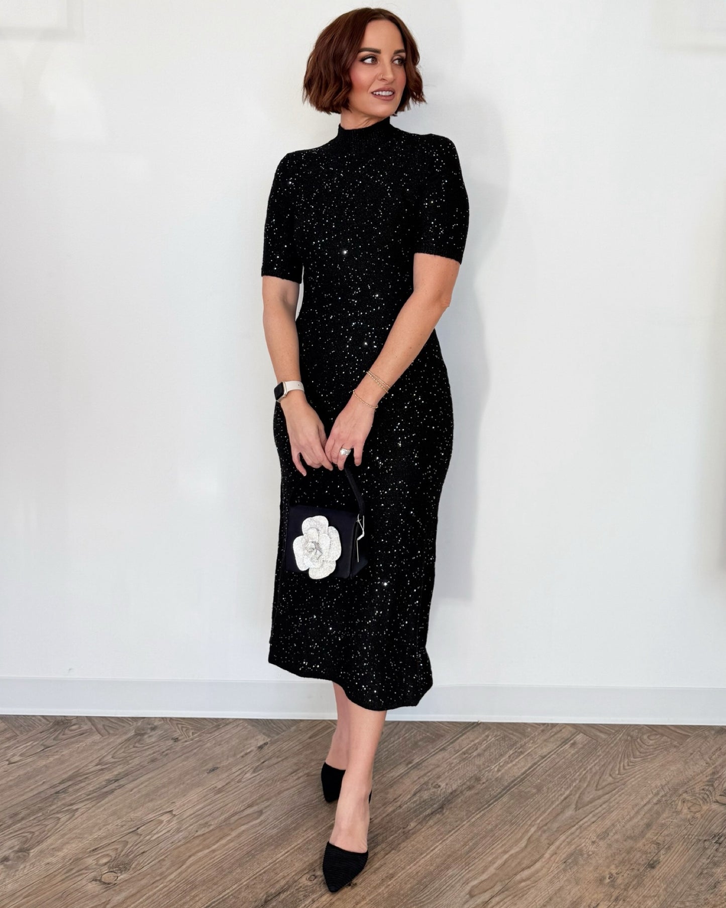 Gillian Sequined Knit Dress