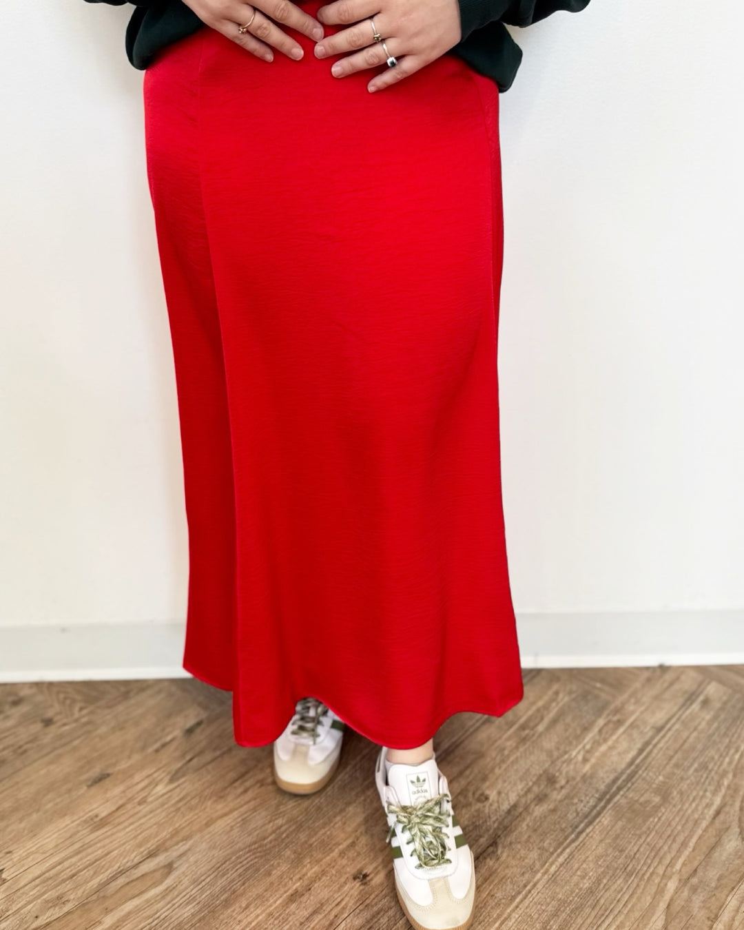 Peyton Satin Midi Skirt