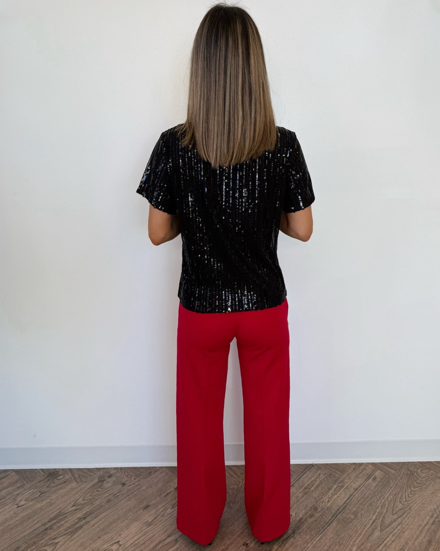 Stella Sequin Short Sleeve Top