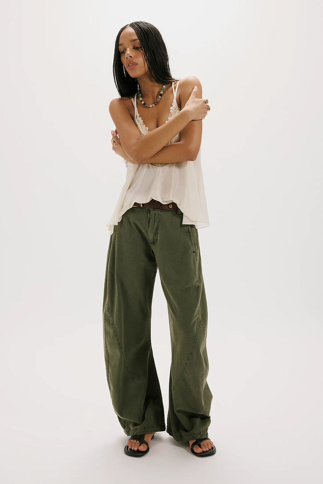 Free People Spotlight Washed Barrel Leg