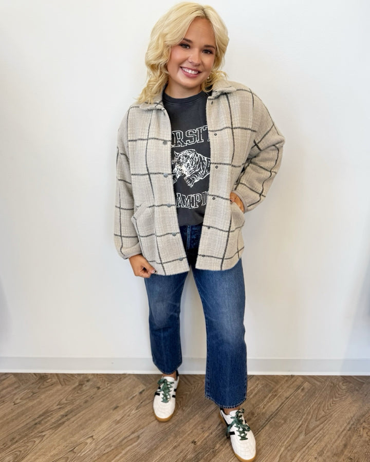Reed Plaid Knit Jacket
