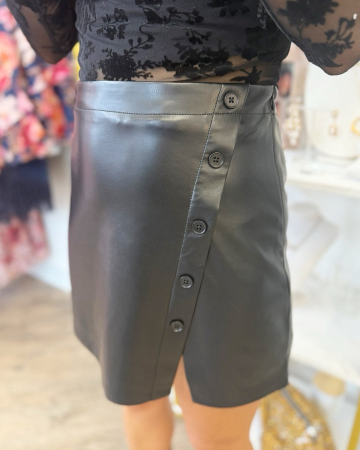Ashli Mini Leather Skirt
