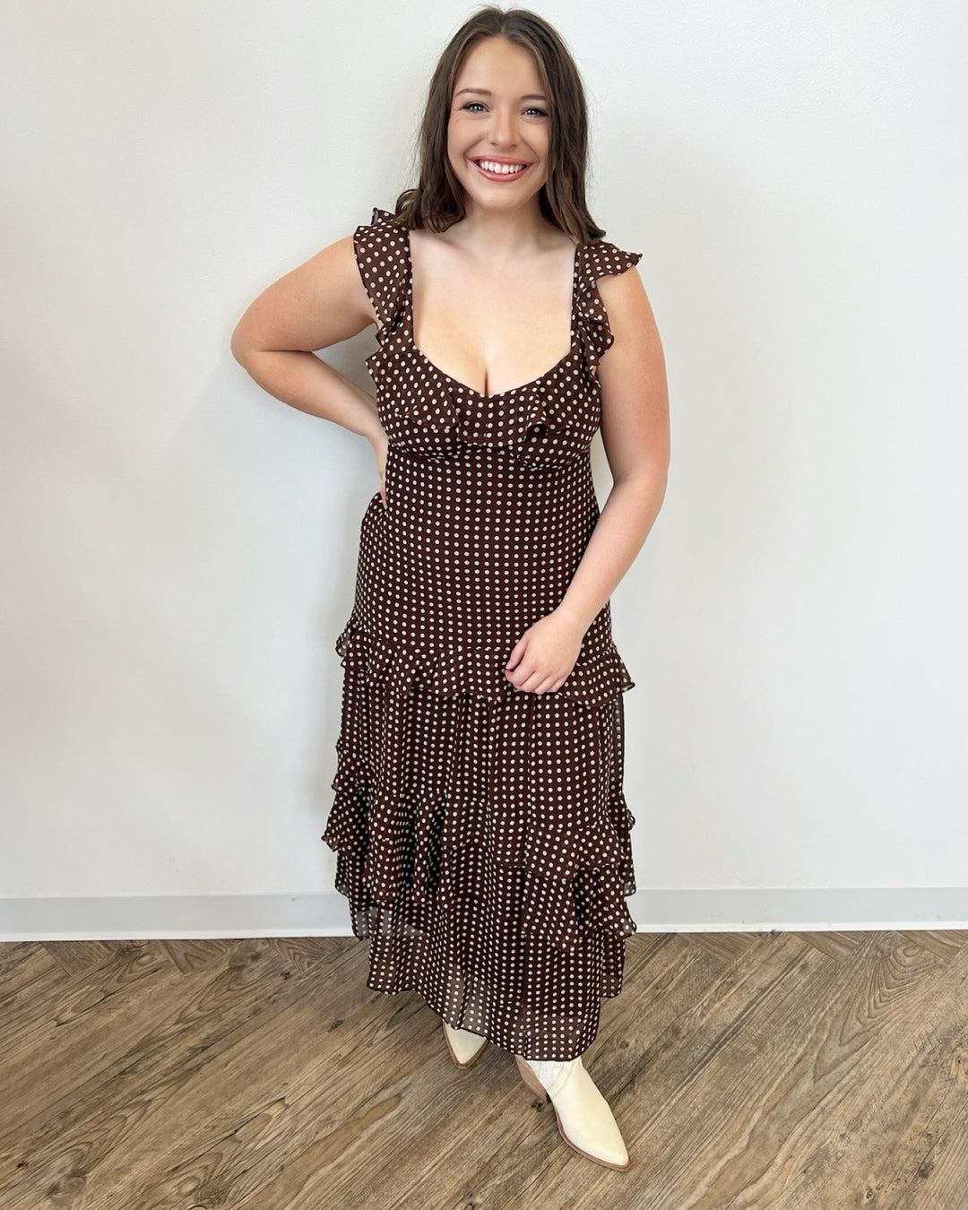 Charlene Polka Dot Tiered Dress