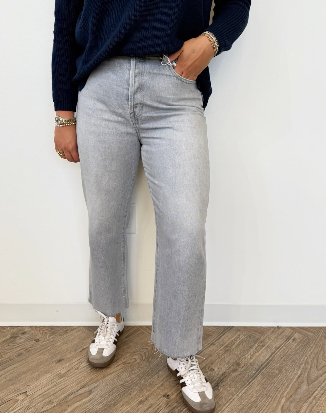 Evans Cropped Straight Leg Denim