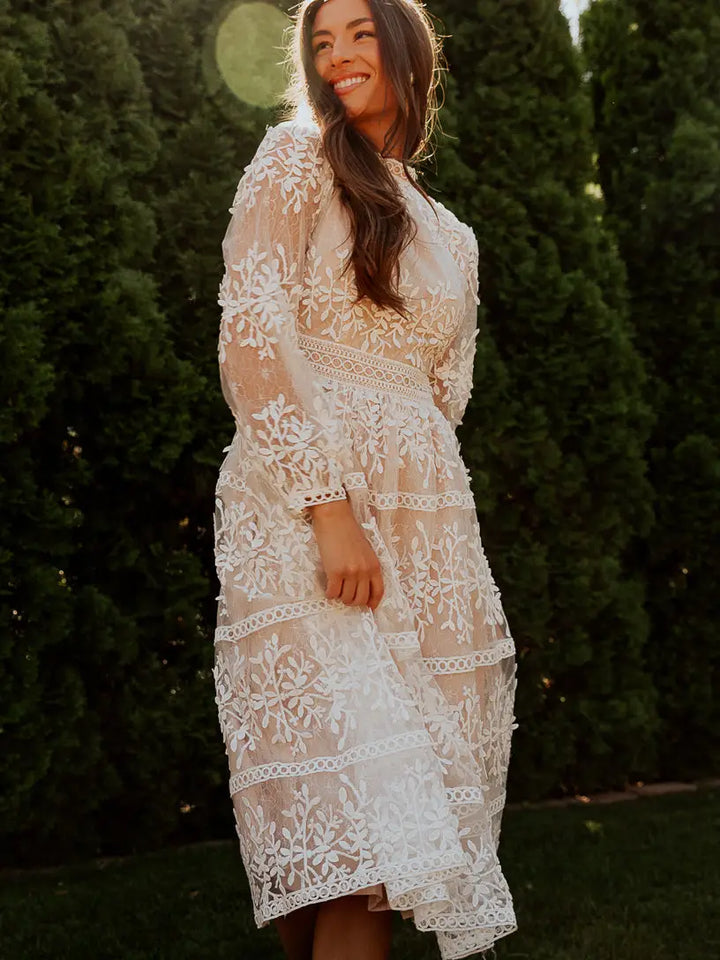 Florence Embroidered Midi Dress