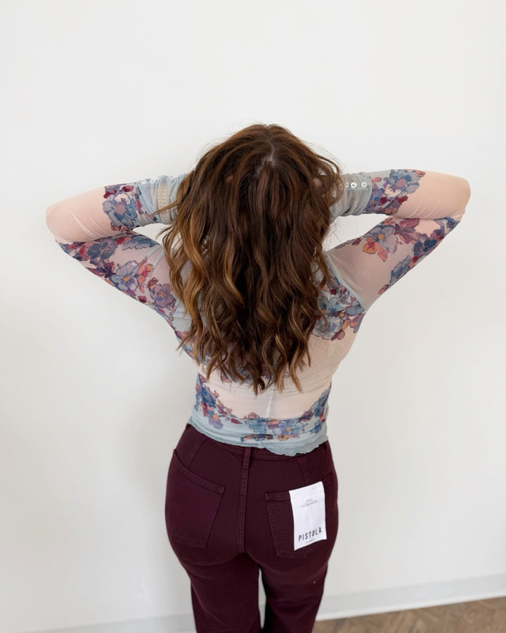 Free People Lilly Printed Long Sleeve Top