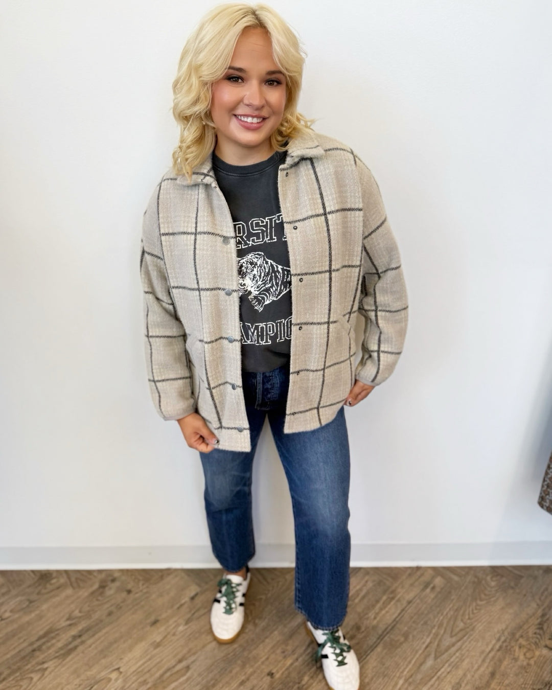 Reed Plaid Knit Jacket