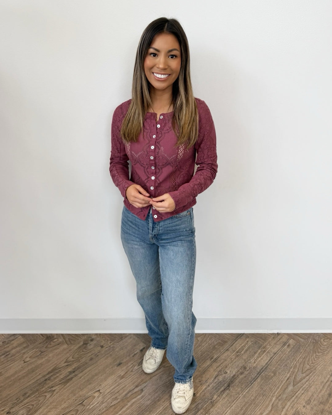 Posey Lace Knit Long Sleeve