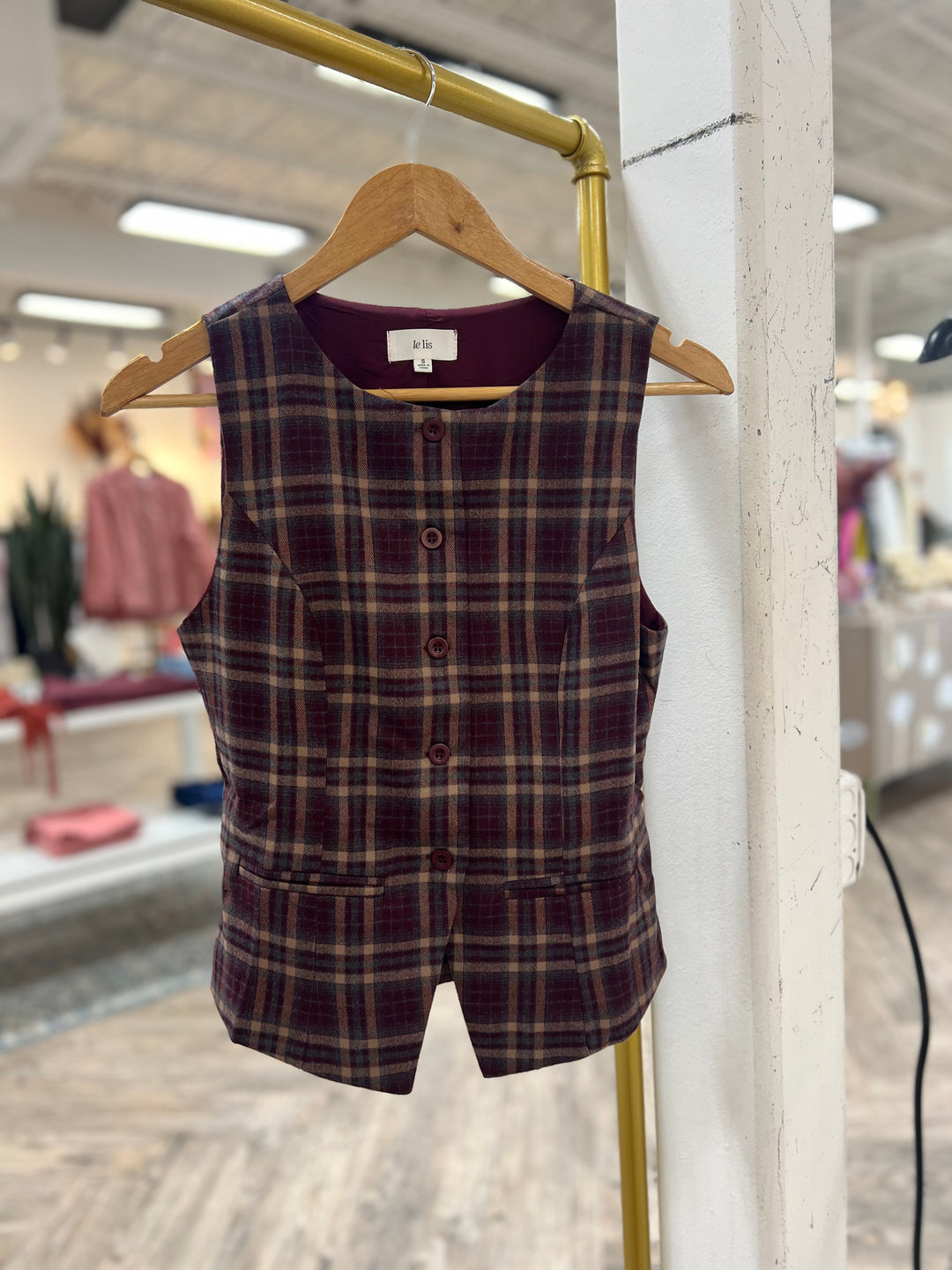 Brooks Plaid Vest Top