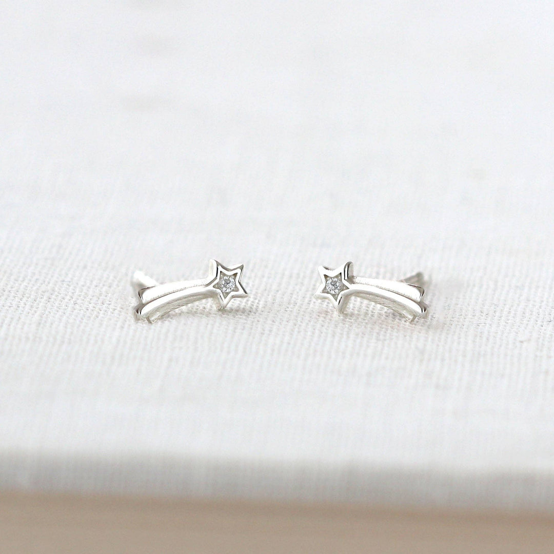 Kris Nations Shooting Star with Crystals Stud Earrings