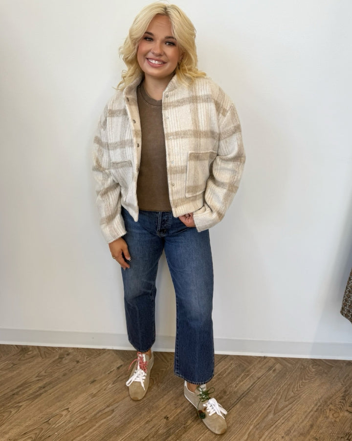 Milo Cropped Plaid Jacket