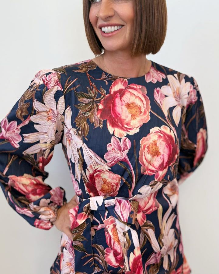 Cierra Floral Long Sleeve Mini Dress
