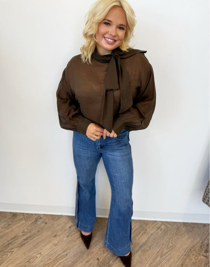 Ellie Sheer Long Sleeve Blouse