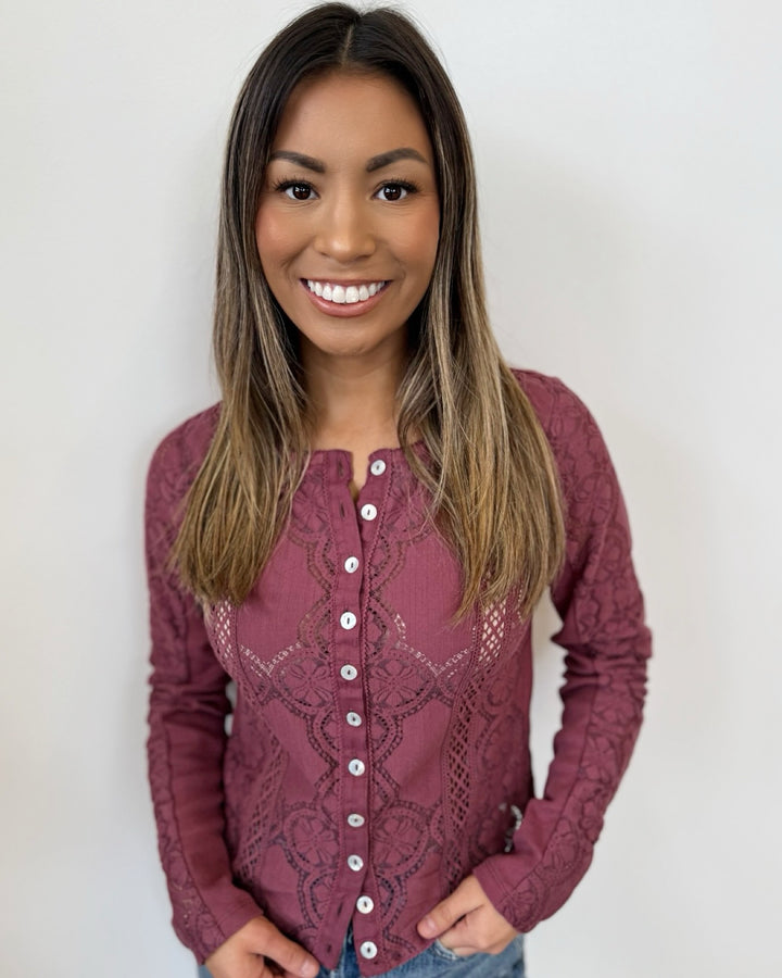 Posey Lace Knit Long Sleeve