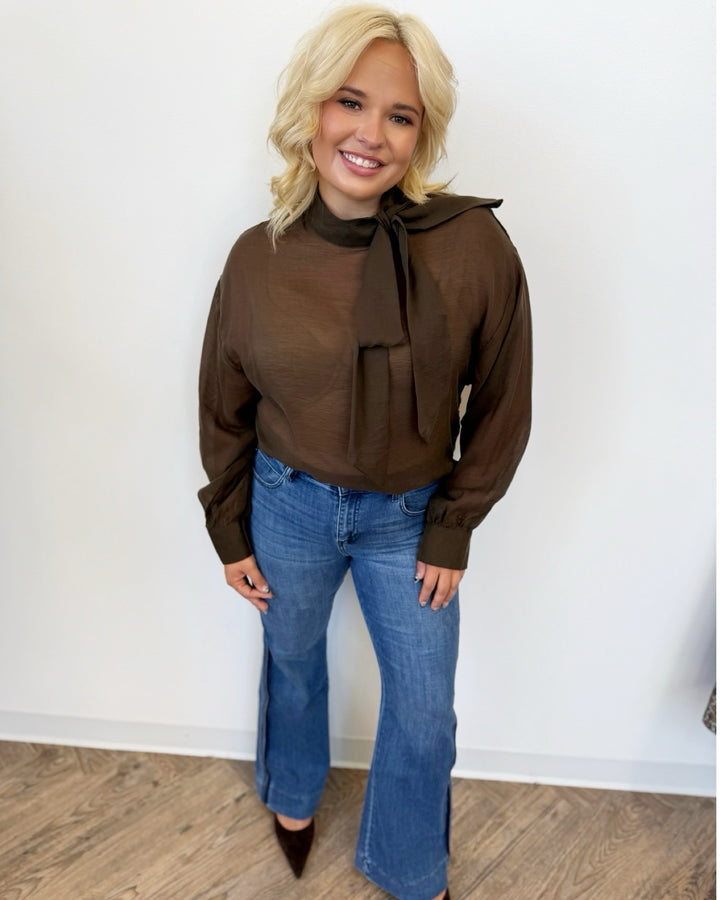 Ellie Sheer Long Sleeve Blouse