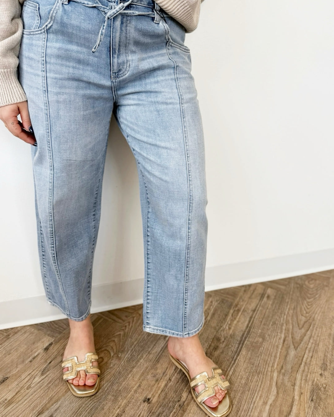 Liverpool Beach Comber with Self Belt 26" Inseam