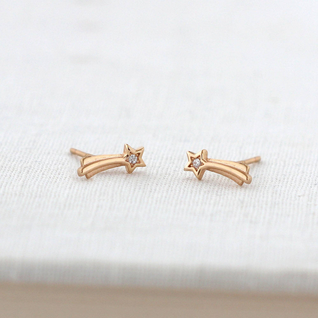 Kris Nations Shooting Star with Crystals Stud Earrings