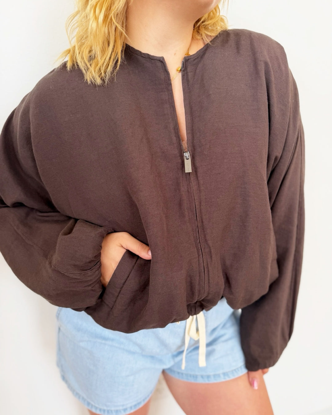 Sanctuary Linen Bubble Jacket