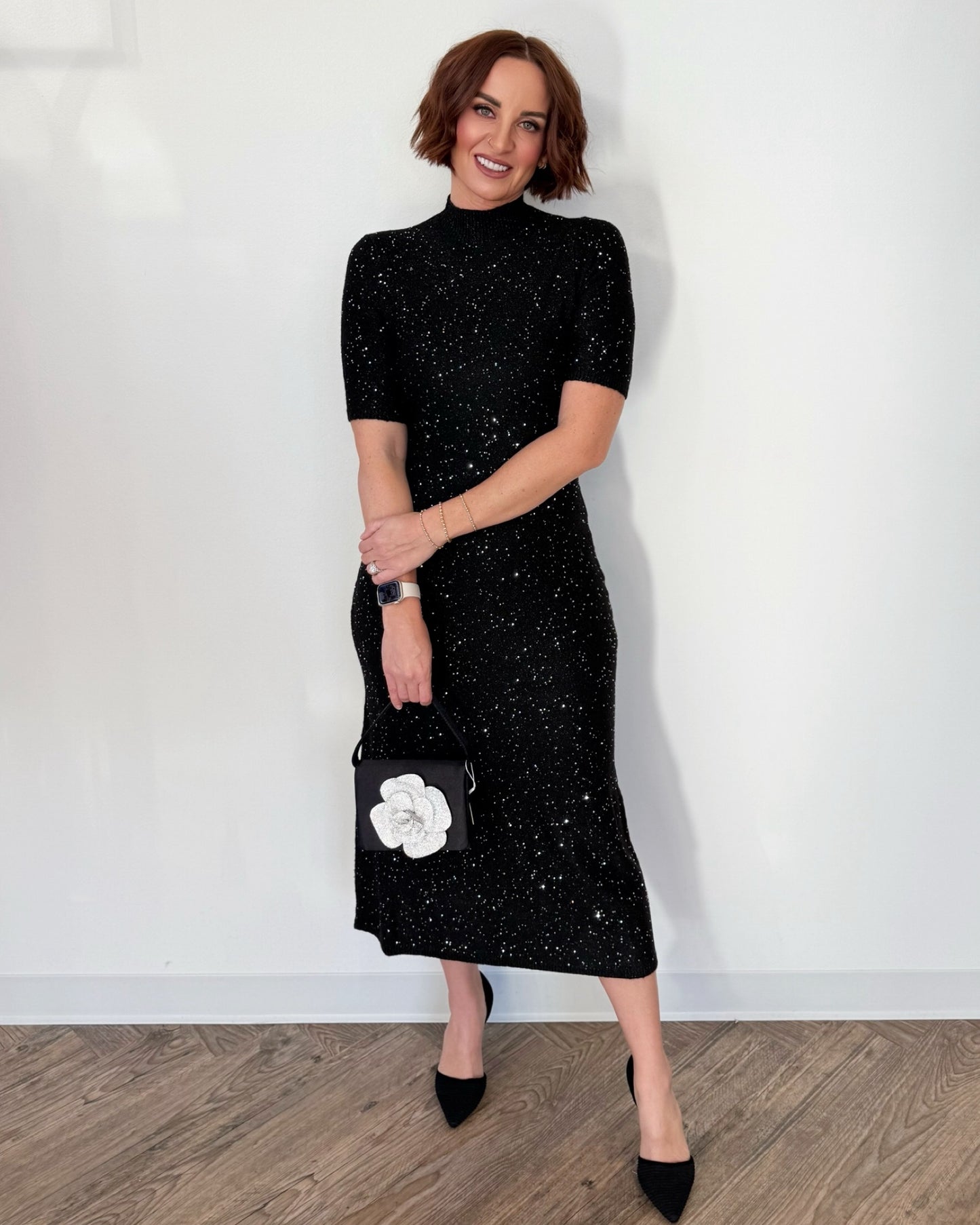 Gillian Sequined Knit Dress