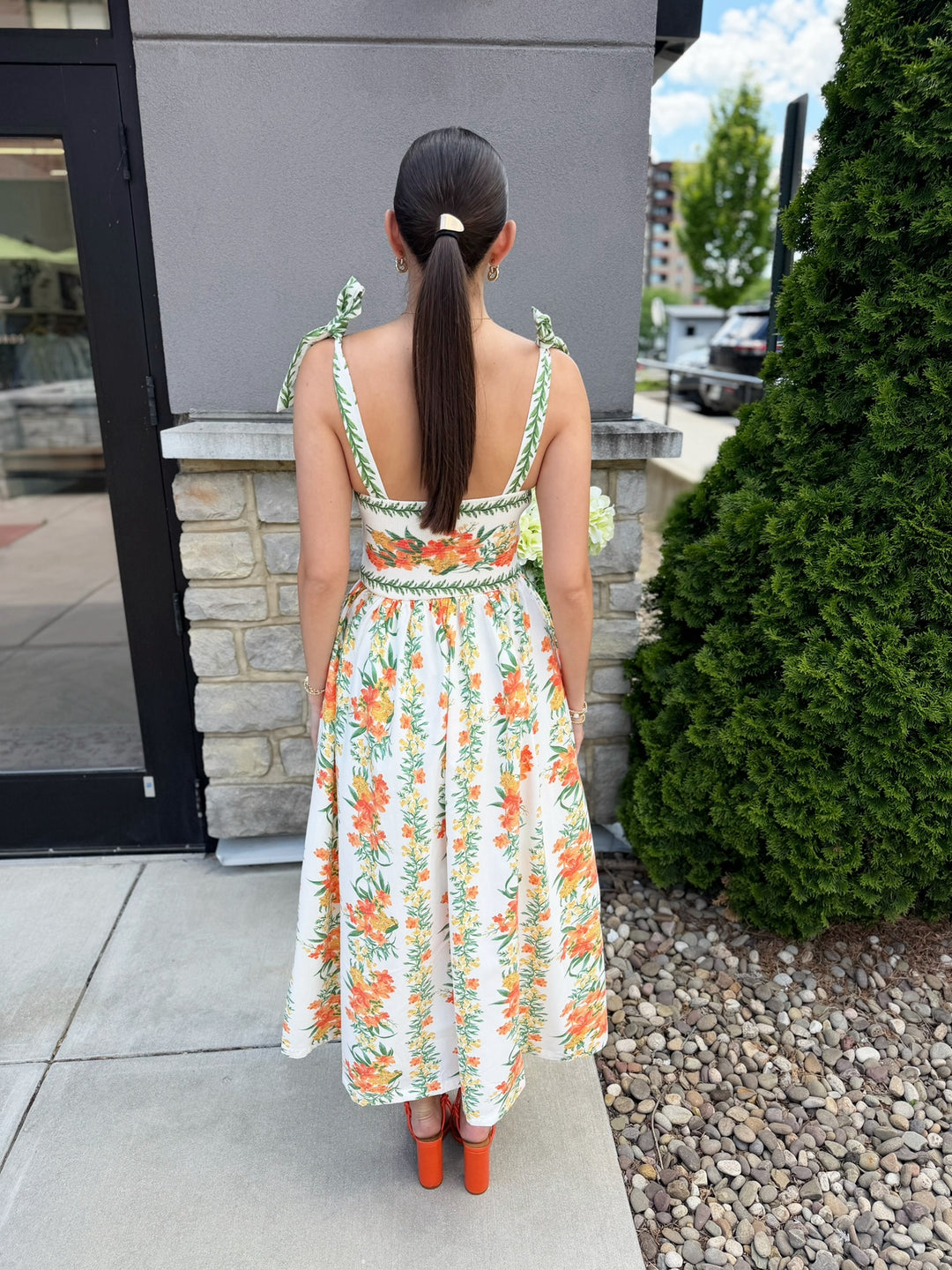 Marigold Floral Printed Midi Dress