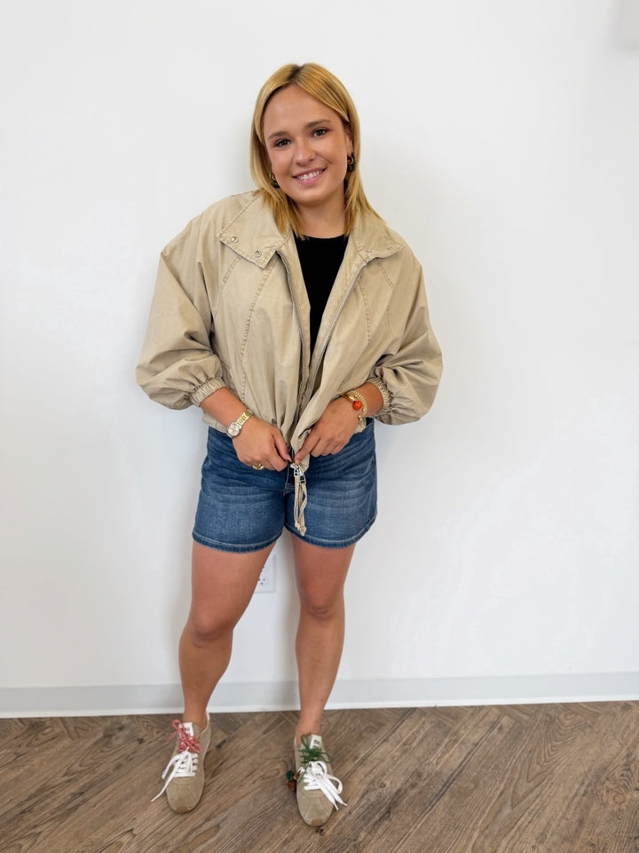 Free People Chelsea Funnel-Neck Jacket