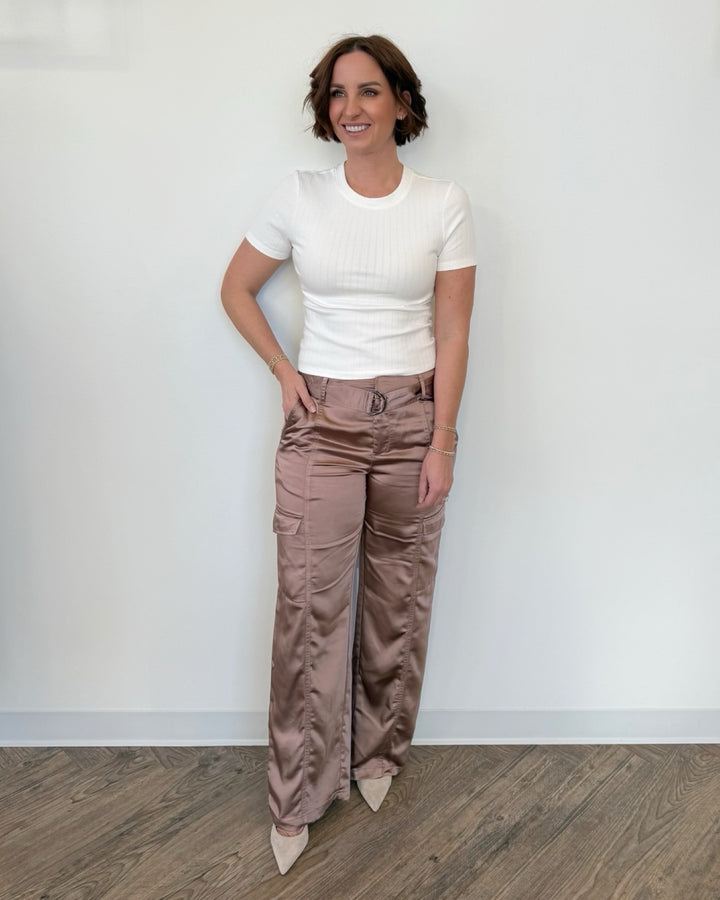 Angelina Rose Gold Cargo Pants