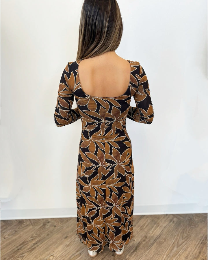 Maple Mesh Floral Maxi Dress