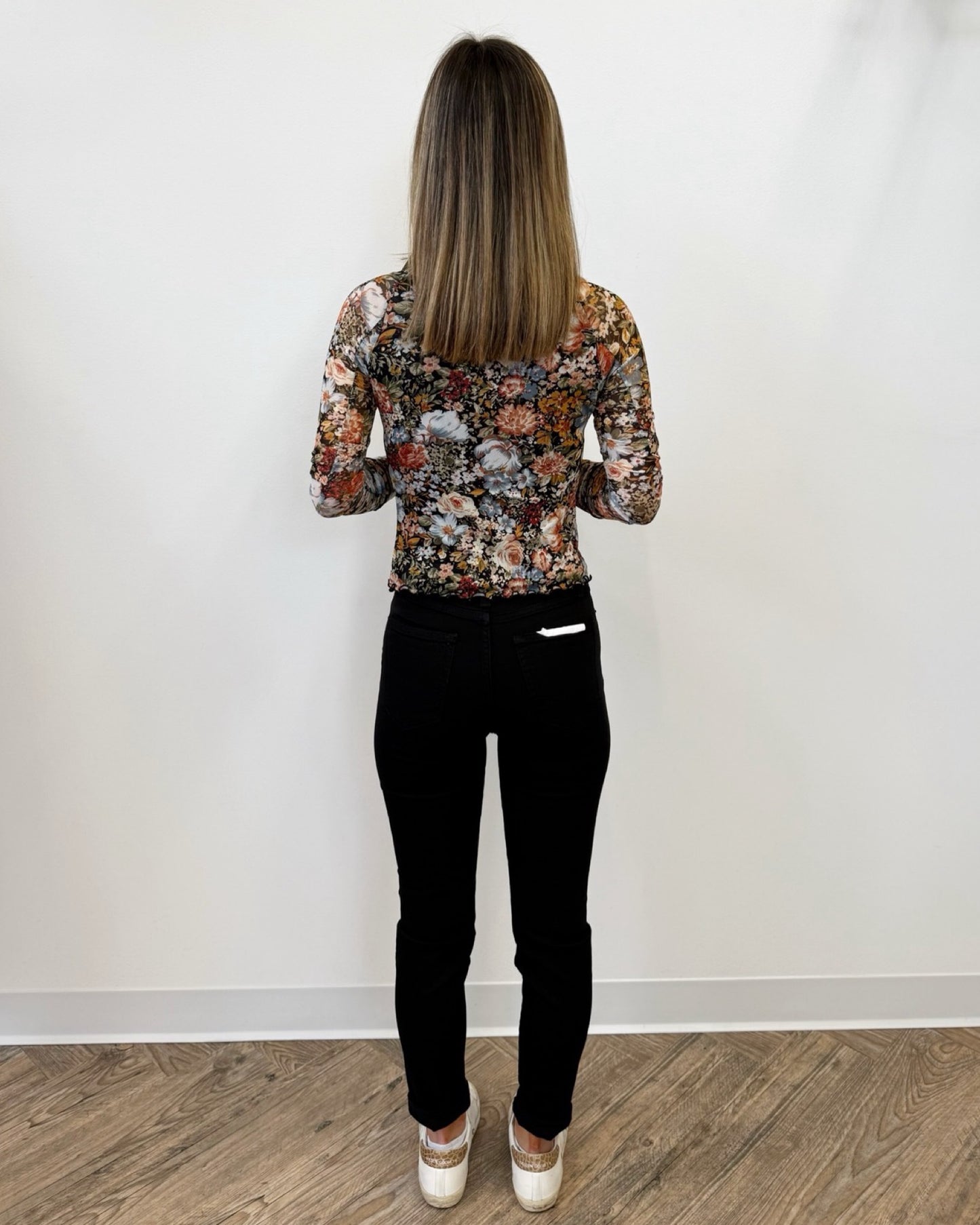 Delene Floral Mesh Layering Top