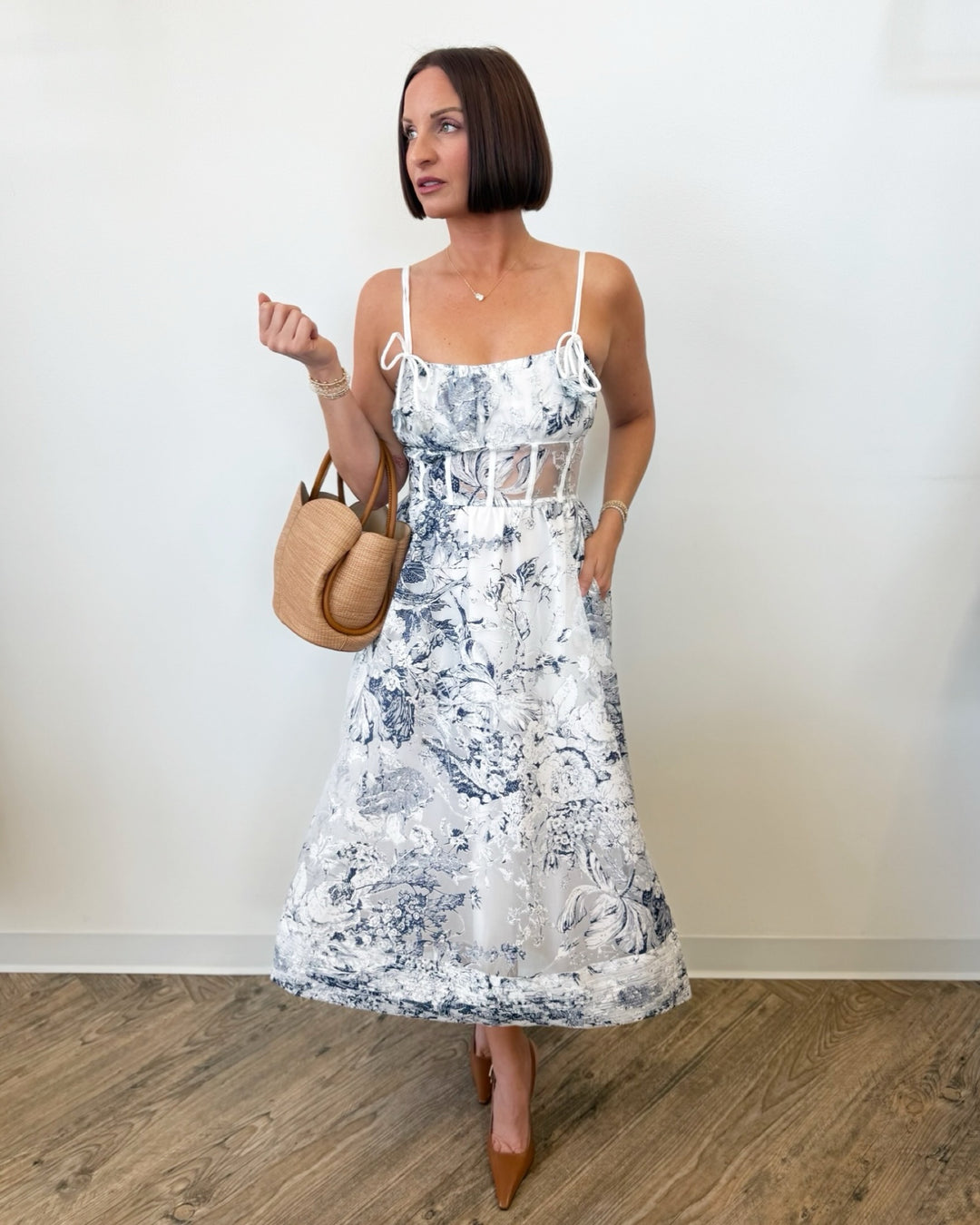Dahlia Floral Printed Midi Dress
