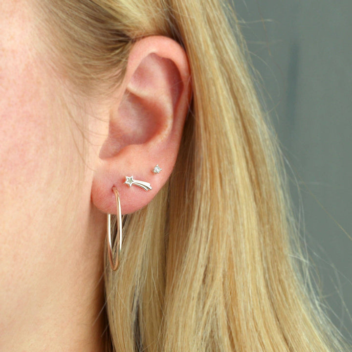 Kris Nations Shooting Star with Crystals Stud Earrings