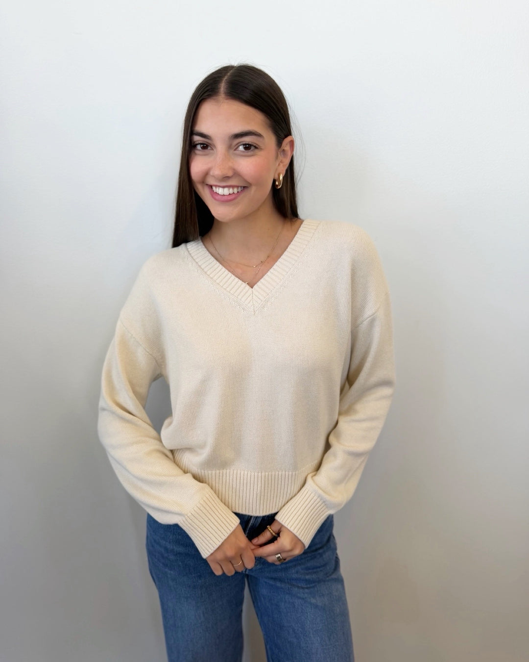 Patterson Long Sleeve V Neck Sweater