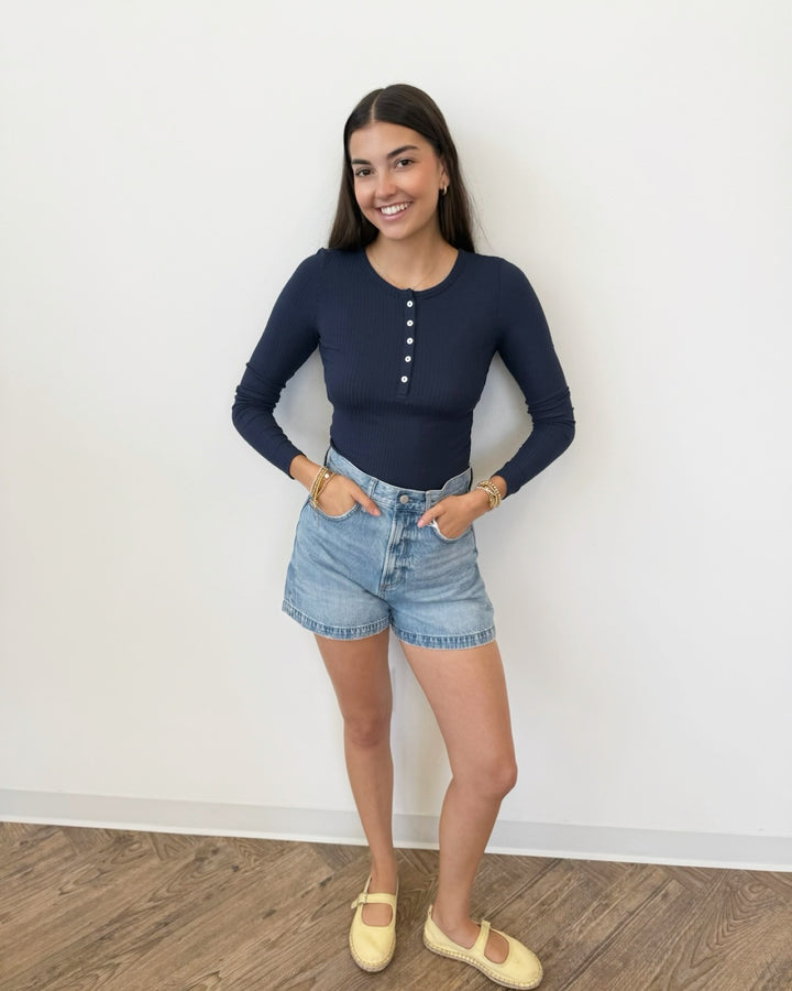 Z Supply Just Right Rib Long Sleeve Top
