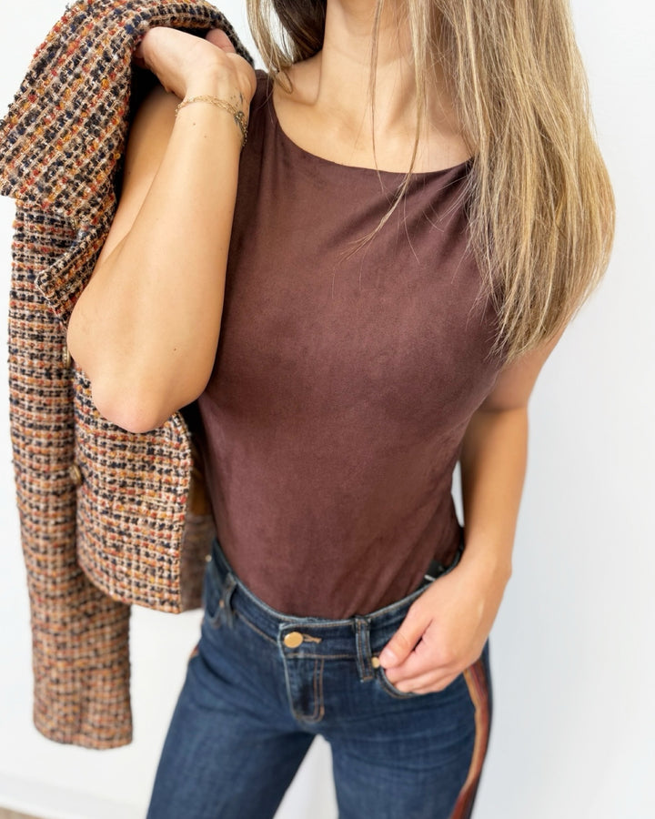 Paullie Suede Bodysuit