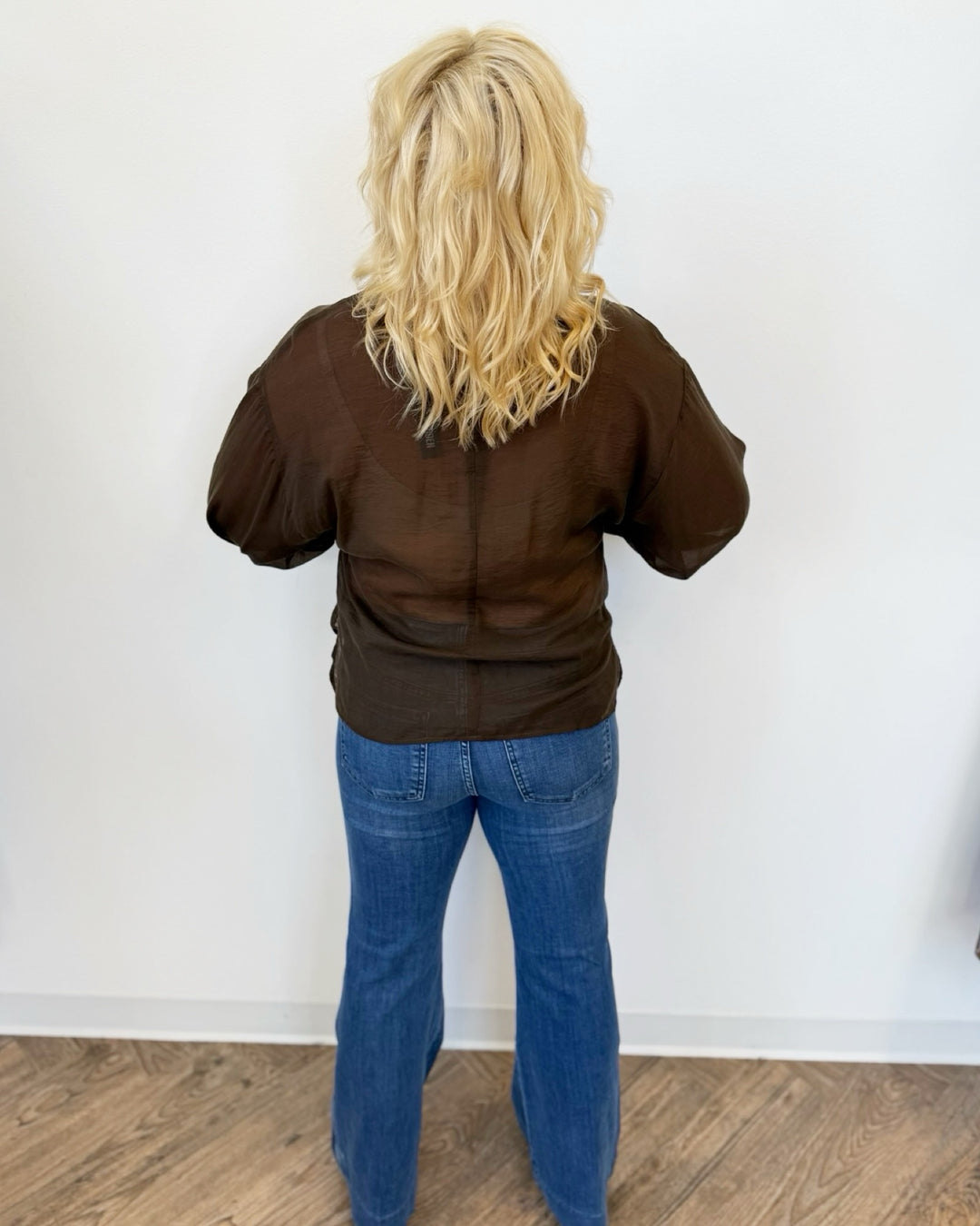 Ellie Sheer Long Sleeve Blouse