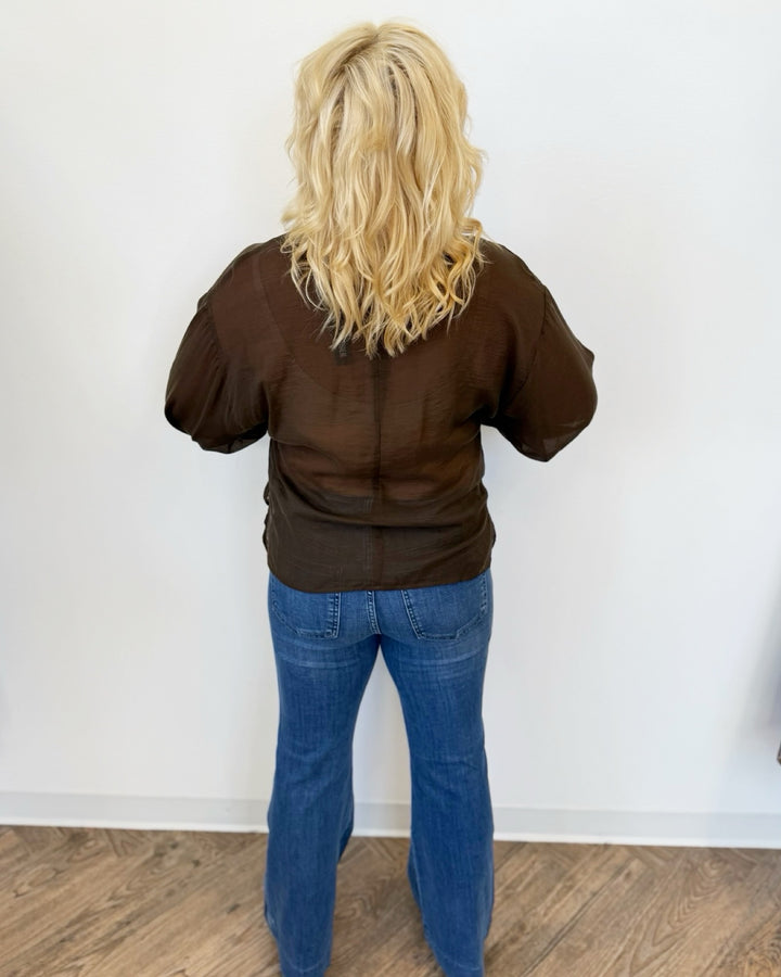 Ellie Sheer Long Sleeve Blouse