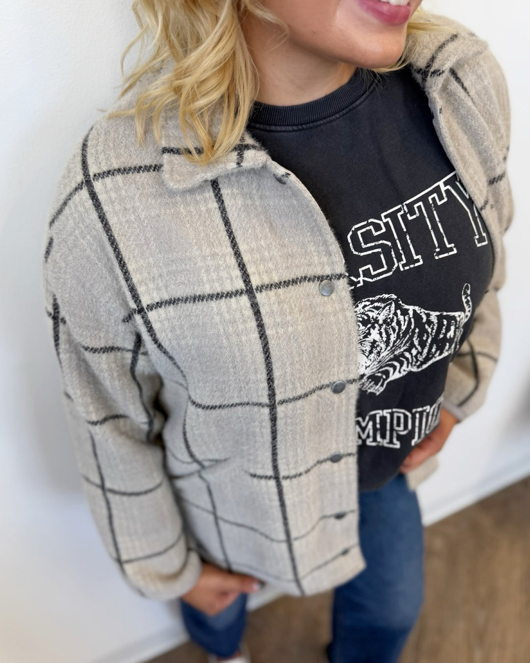 Reed Plaid Knit Jacket