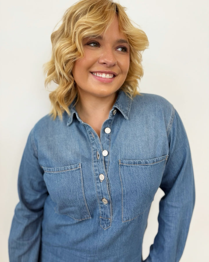 Z Supply Lucie Denim Shirt Dress