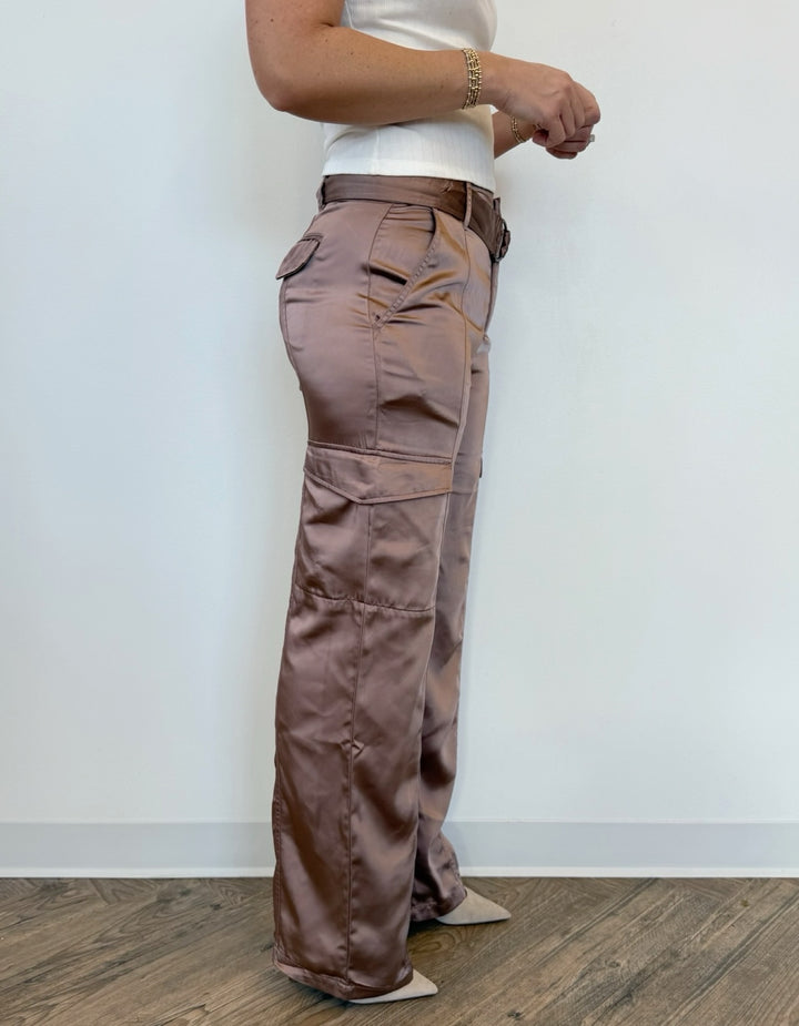 Angelina Rose Gold Cargo Pants