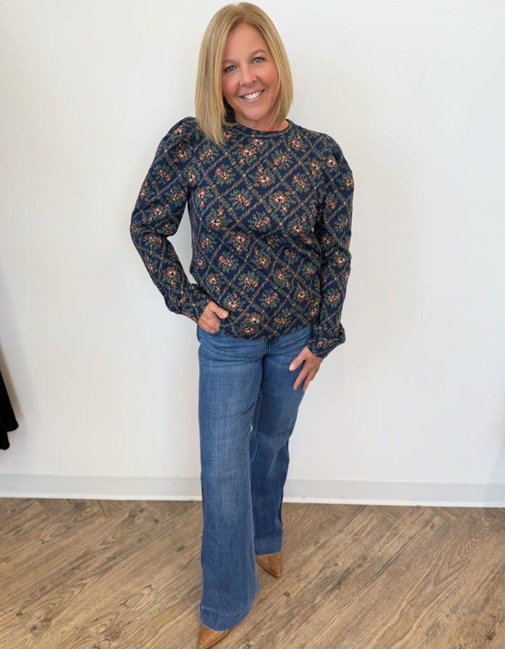 Parta Jacquard Knit Top
