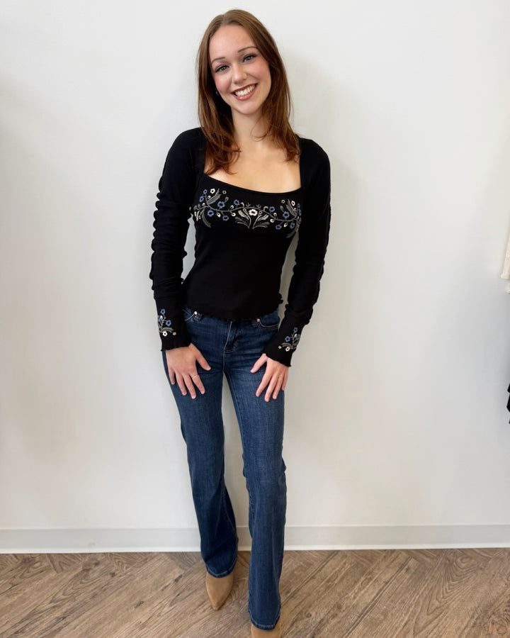 Free People Olivia Long Sleeve Top