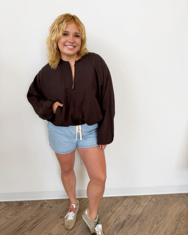 Sanctuary Linen Bubble Jacket