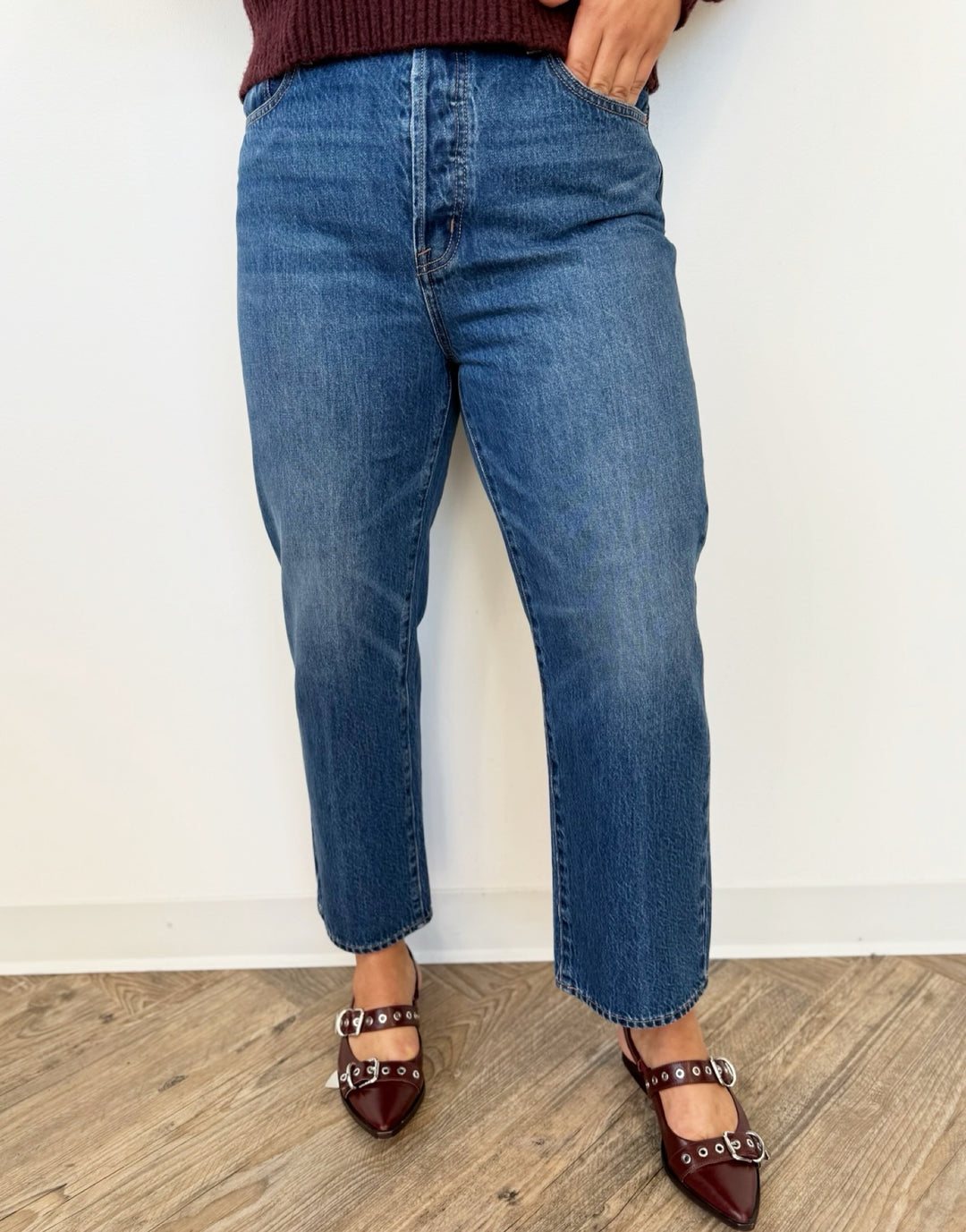 Evans Cropped Straight Leg Denim