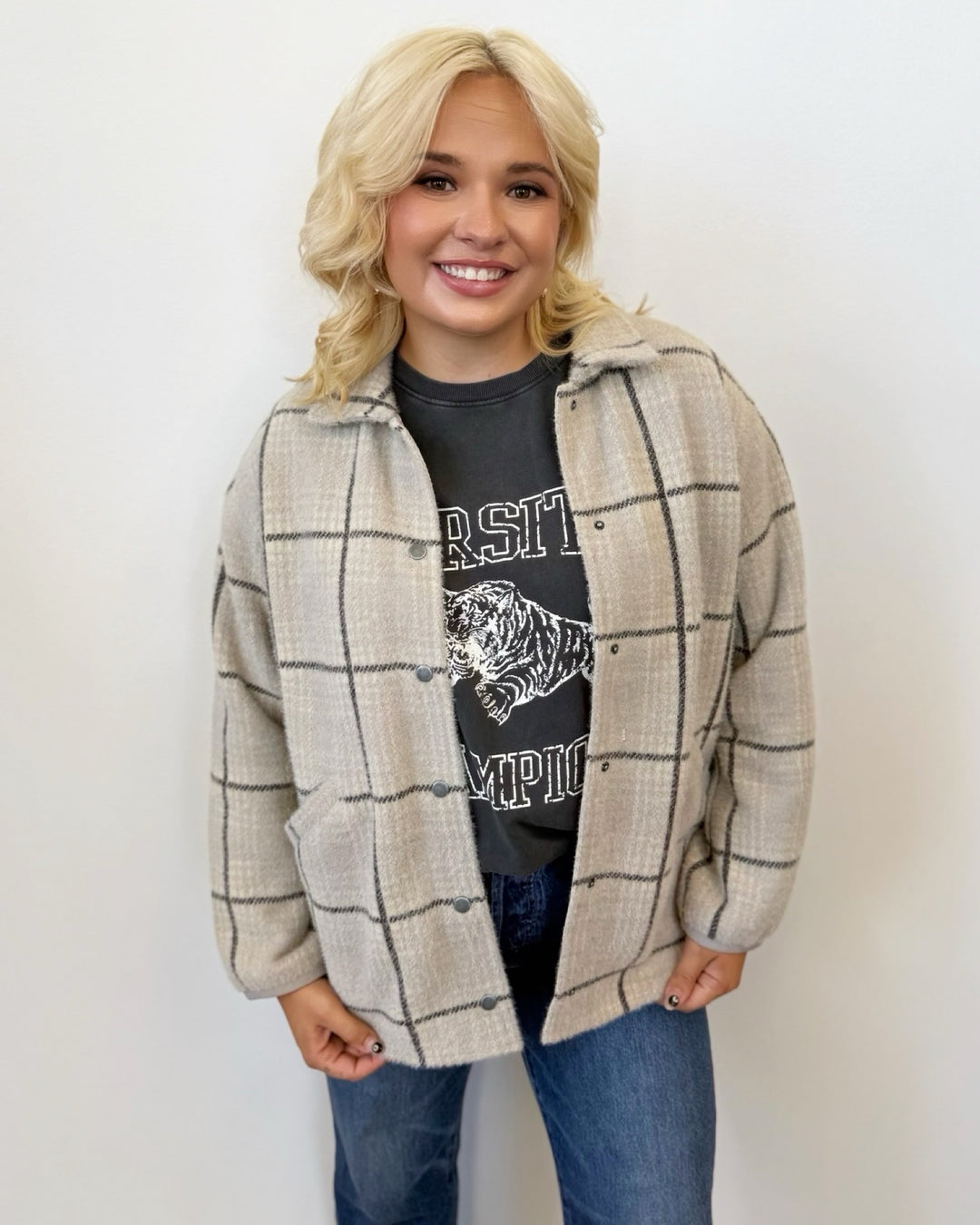 Reed Plaid Knit Jacket