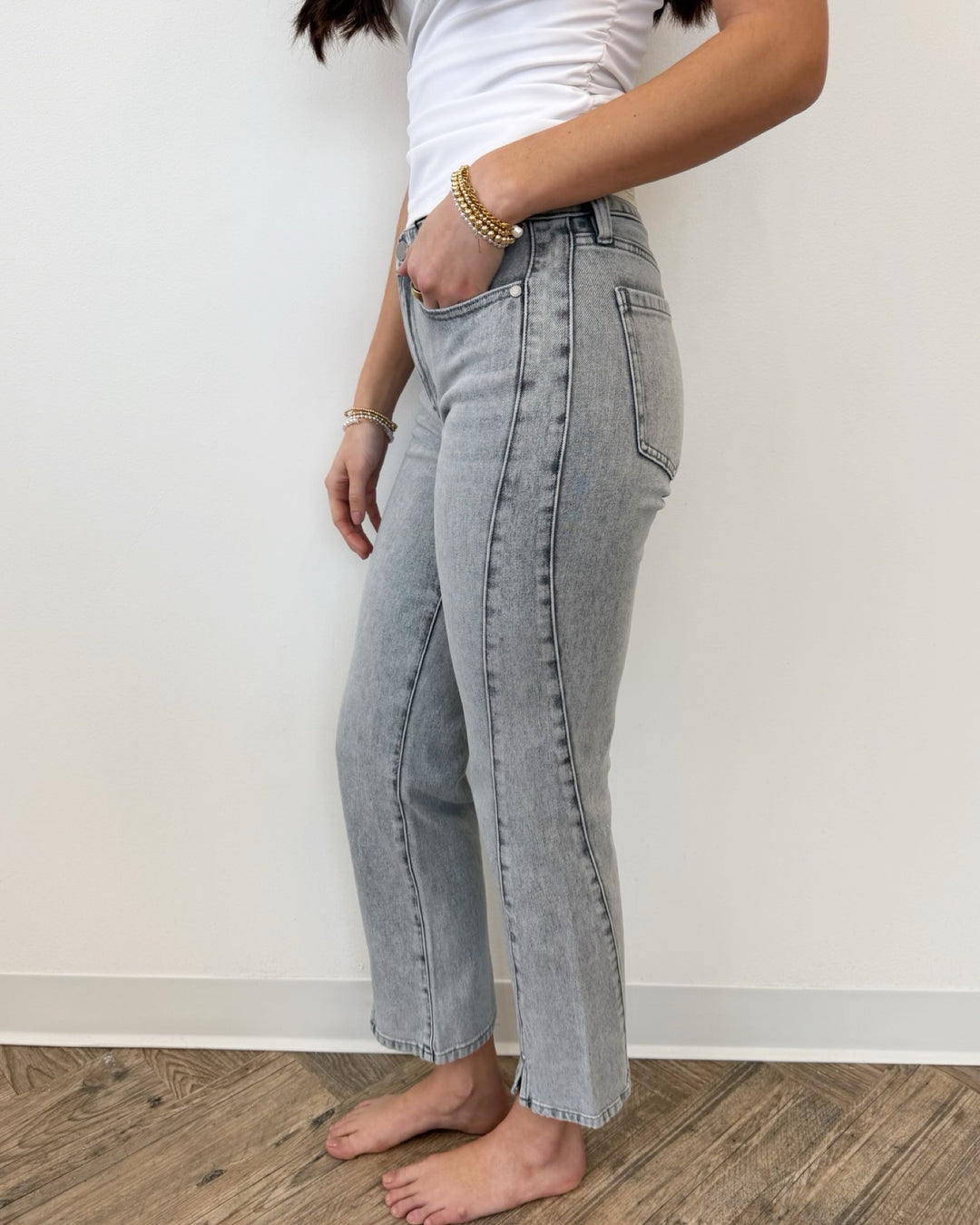 Liverpool Kennedy Straight with Seaming Detail and Slit