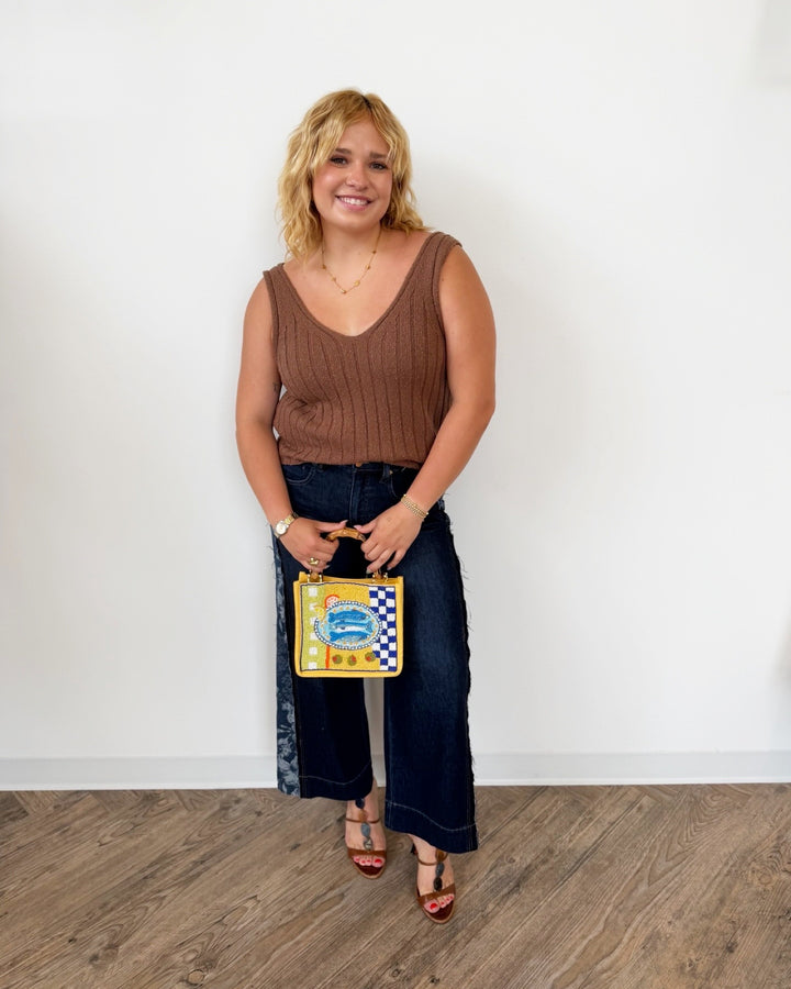 Liverpool Stride Wide Leg with Jacquard Blocking